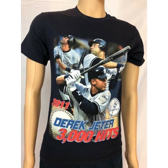 Hanes Men’s Shirt Classic Baseball Blue Crew Neck Short Sleeve Cotton S - Picture 1 of 10